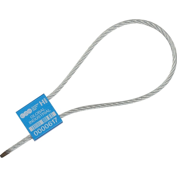 Metal Cable Seal, 1/8x12L, Blue, 50PK